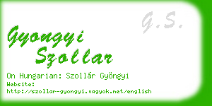 gyongyi szollar business card